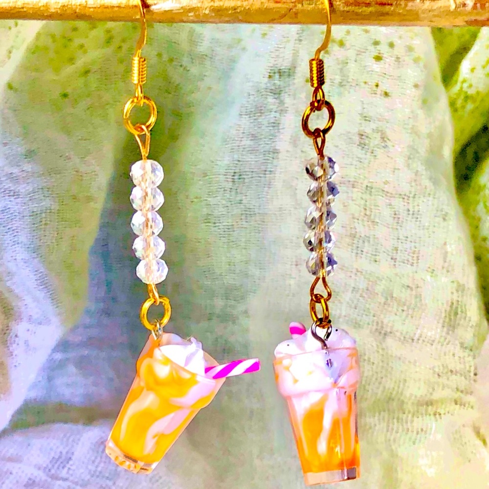 Orange Creamsicle Italian Cream Soda Earrings